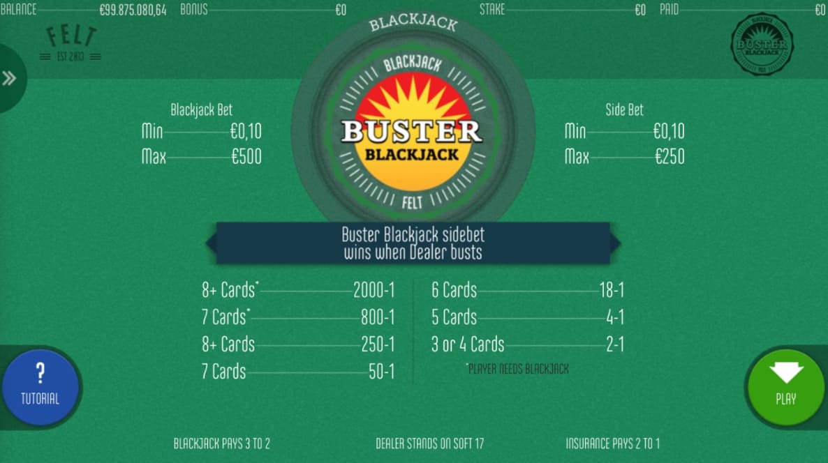 blackjack buster odds