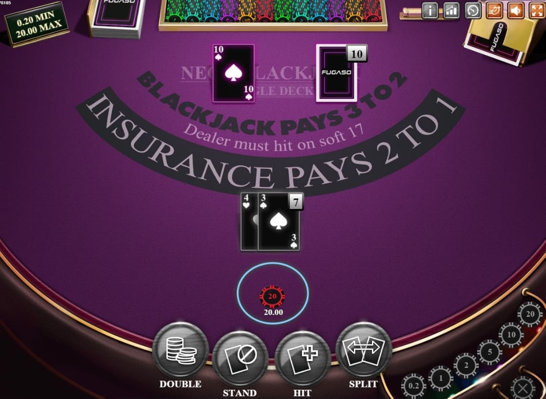 Neon Blackjack Table