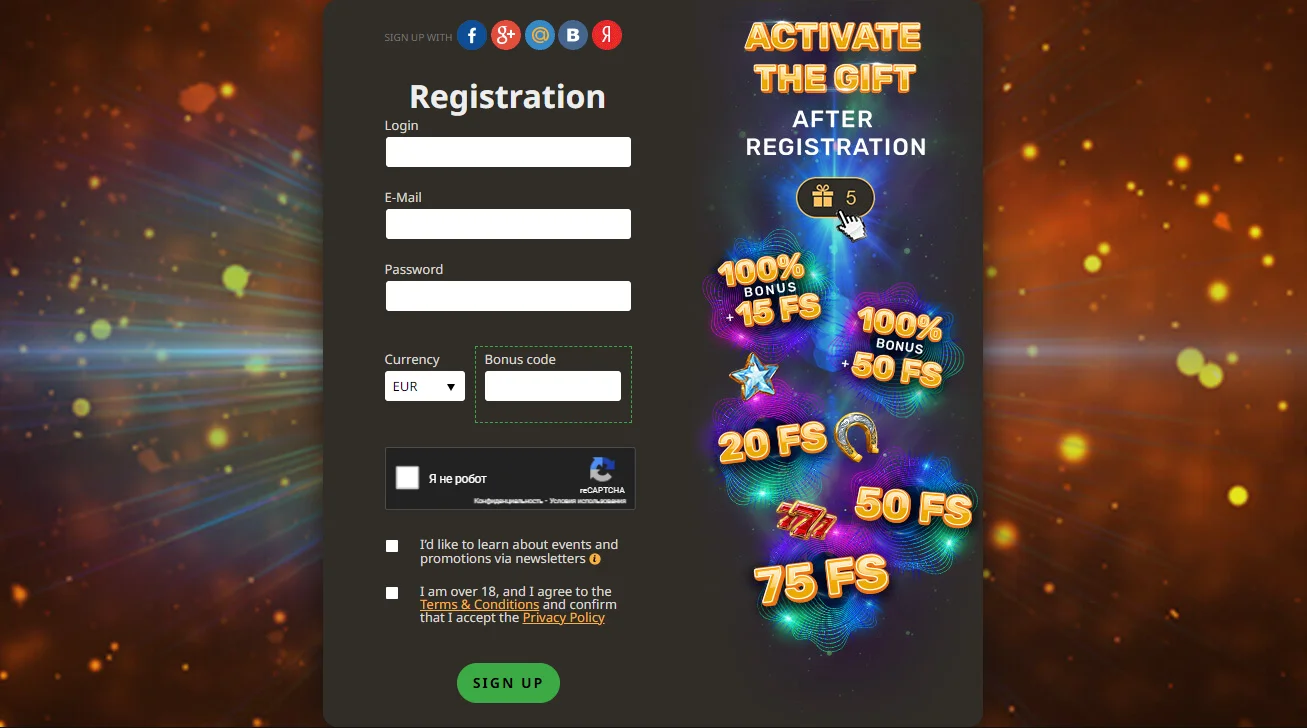 Playfortuna Casino Registration