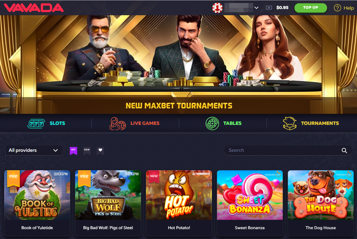 Vavada Casino Interface